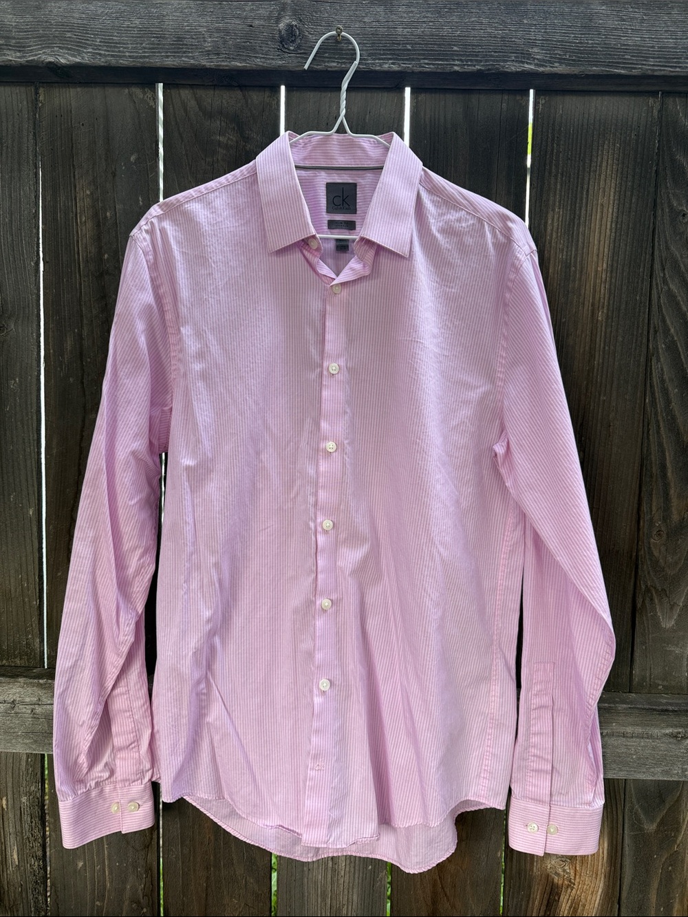Calvin Klein Light Pink Micro-Stripe Dress Shirt